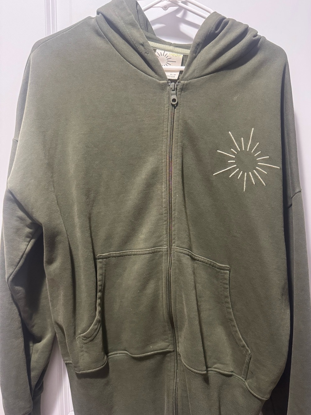 Offline by Aerie Olive Green Zip-Up Hoodie